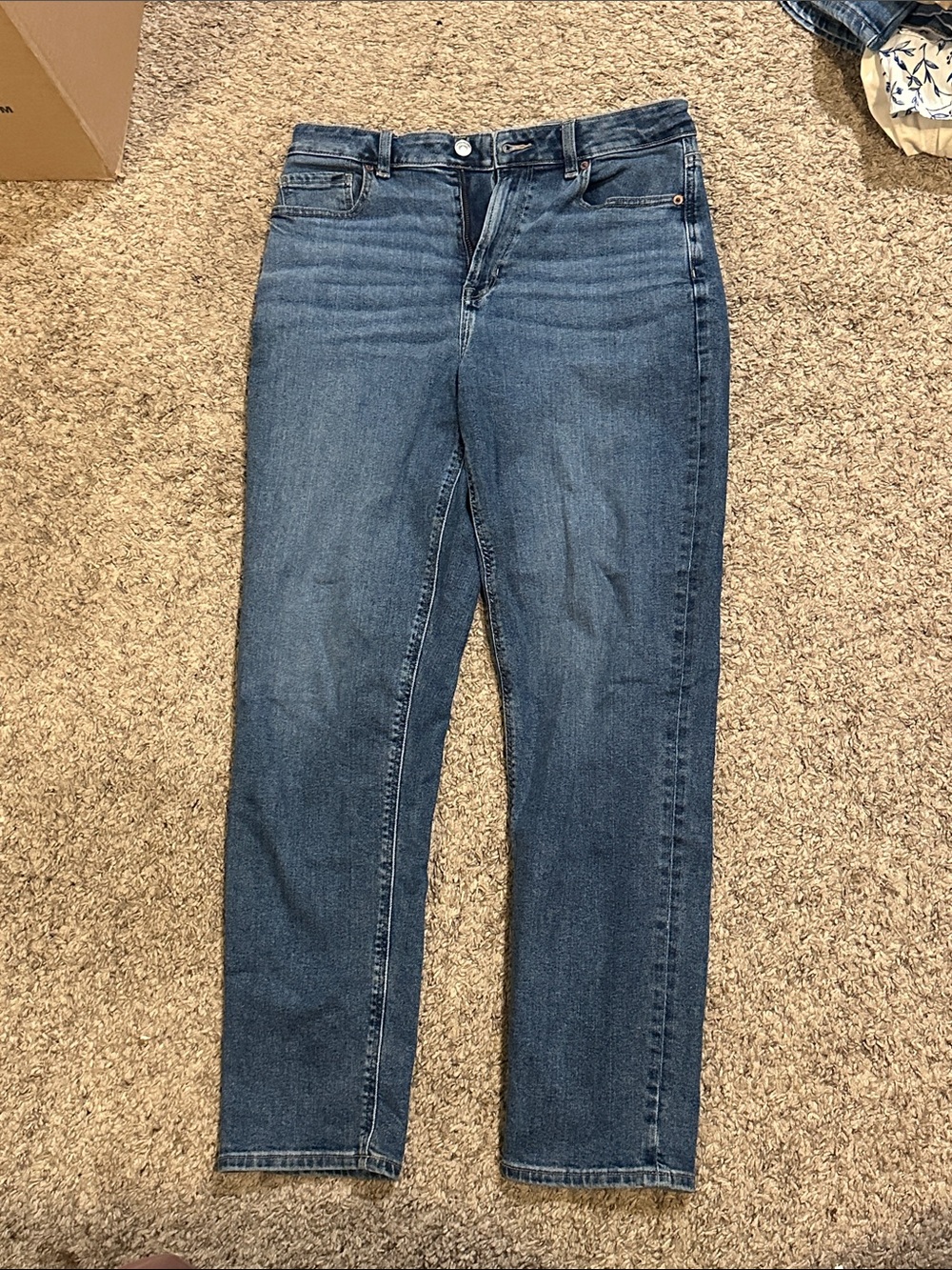 American Eagle Outfitters Dark Blue Straight-Leg Jeans